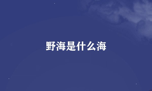 野海是什么海