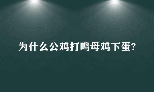 为什么公鸡打鸣母鸡下蛋?