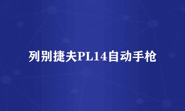 列别捷夫PL14自动手枪