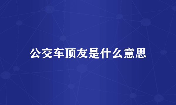 公交车顶友是什么意思