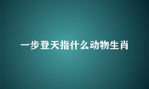 一步登天指什么动物生肖