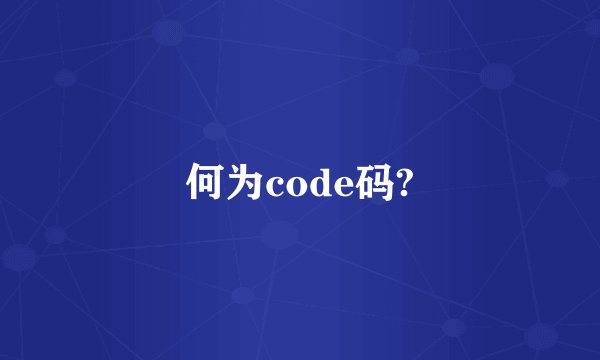 何为code码?