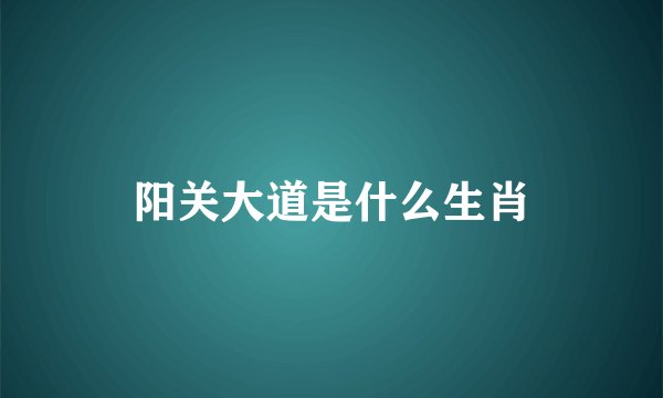 阳关大道是什么生肖