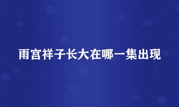雨宫祥子长大在哪一集出现