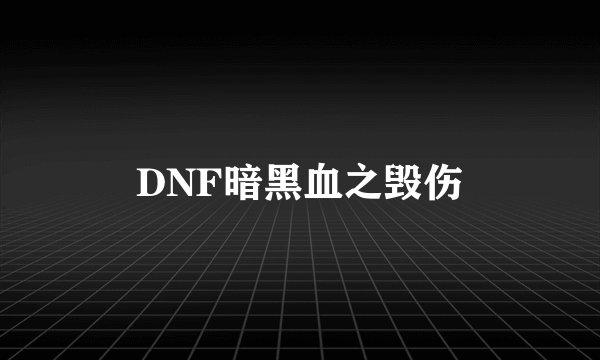 DNF暗黑血之毁伤