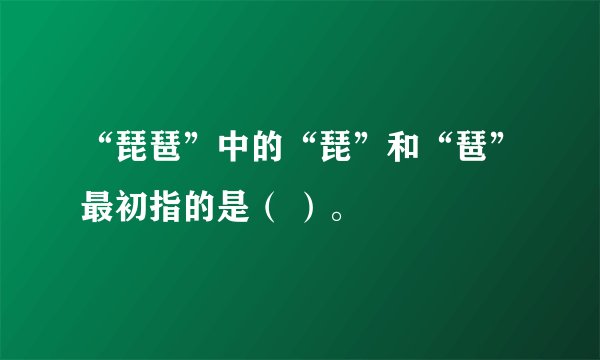 “琵琶”中的“琵”和“琶”最初指的是（ ）。