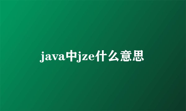 java中jze什么意思