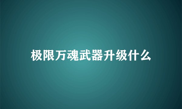 极限万魂武器升级什么