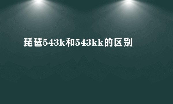琵琶543k和543kk的区别
