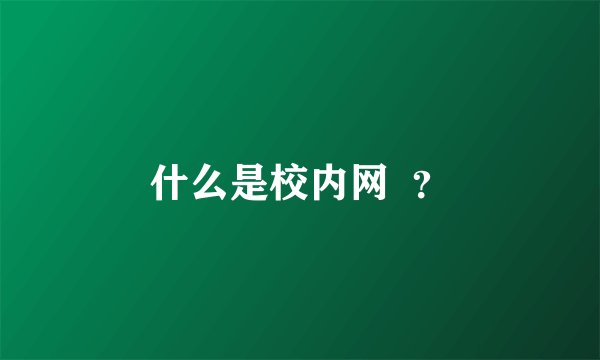 什么是校内网  ？