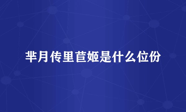 芈月传里苣姬是什么位份