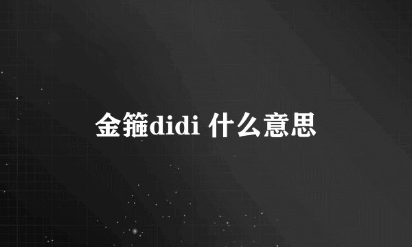 金箍didi 什么意思