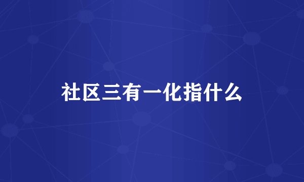 社区三有一化指什么