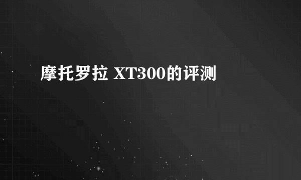 摩托罗拉 XT300的评测