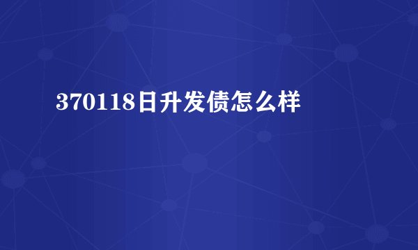 370118日升发债怎么样