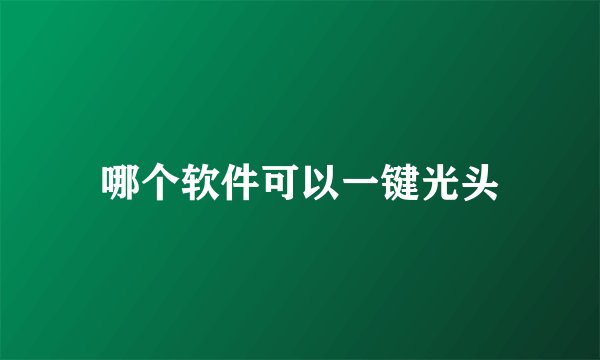 哪个软件可以一键光头