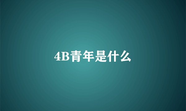 4B青年是什么