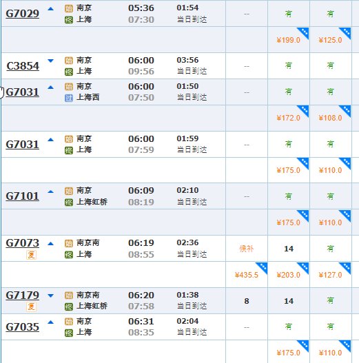 南京到上海的高铁票价是多少？
