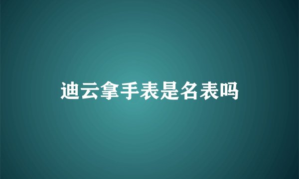 迪云拿手表是名表吗