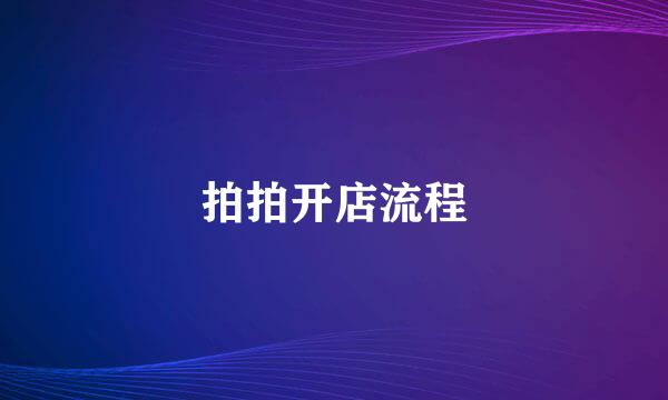 拍拍开店流程