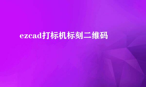 ezcad打标机标刻二维码