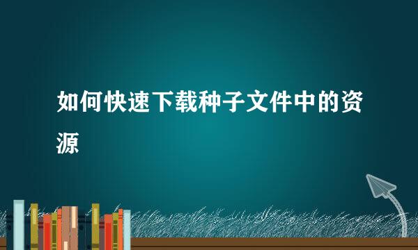 如何快速下载种子文件中的资源