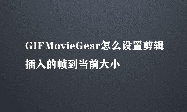 GIFMovieGear怎么设置剪辑插入的帧到当前大小
