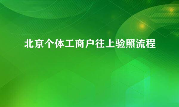 北京个体工商户往上验照流程