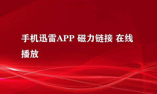 手机迅雷APP 磁力链接 在线播放