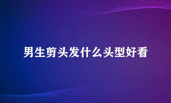男生剪头发什么头型好看