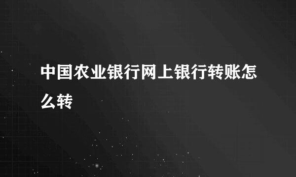 中国农业银行网上银行转账怎么转