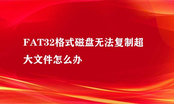 FAT32格式磁盘无法复制超大文件怎么办