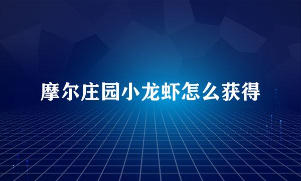 摩尔庄园小龙虾怎么获得
