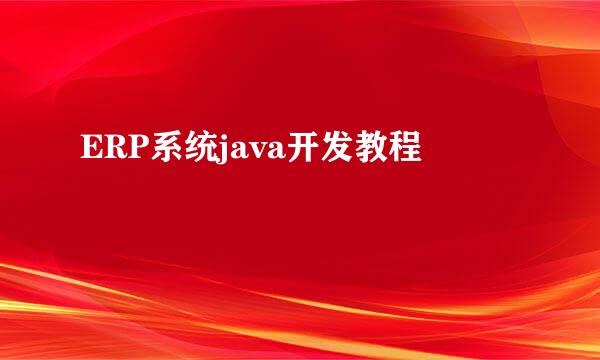 ERP系统java开发教程