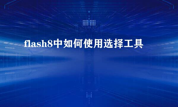 flash8中如何使用选择工具