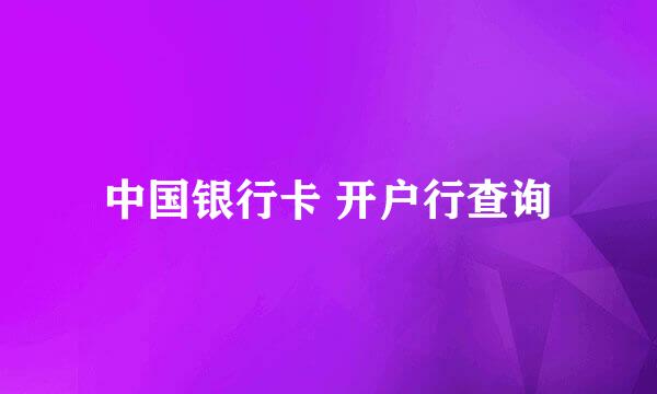 中国银行卡 开户行查询