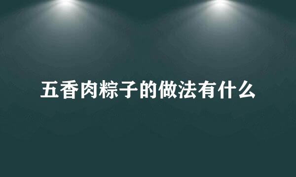 五香肉粽子的做法有什么