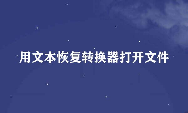 用文本恢复转换器打开文件