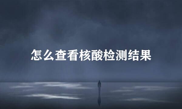 怎么查看核酸检测结果