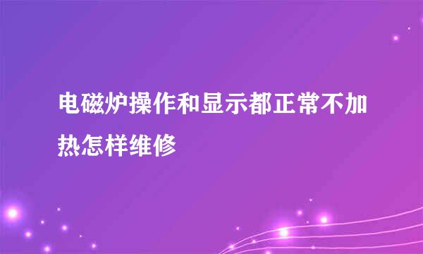 电磁炉操作和显示都正常不加热怎样维修