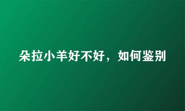 朵拉小羊好不好，如何鉴别