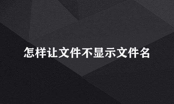 怎样让文件不显示文件名