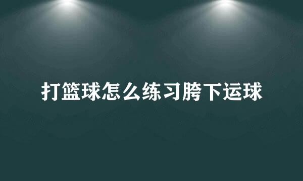 打篮球怎么练习胯下运球