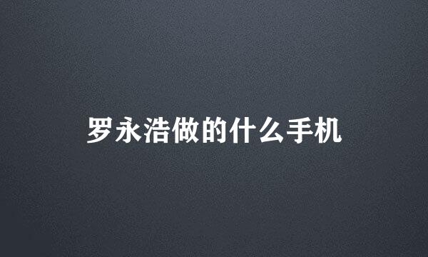 罗永浩做的什么手机