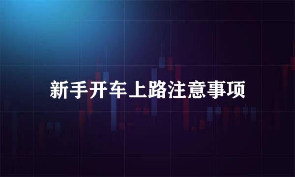 新手开车上路注意事项