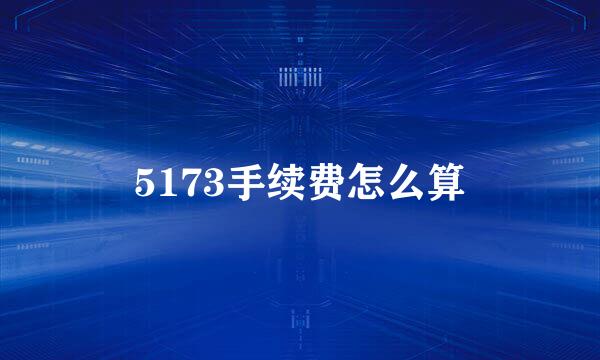 5173手续费怎么算