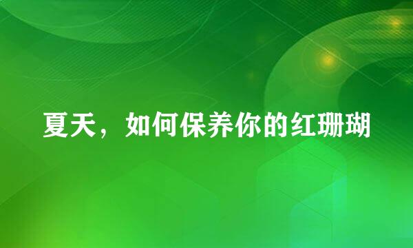 夏天，如何保养你的红珊瑚