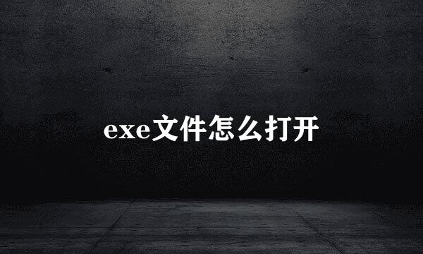 exe文件怎么打开