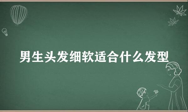男生头发细软适合什么发型