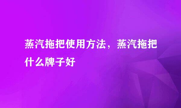 蒸汽拖把使用方法，蒸汽拖把什么牌子好